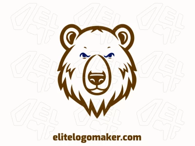 Um design de logotipo abstrato de uma cabeça de urso marrom, adequado e sutil, ideal para diversos propósitos.