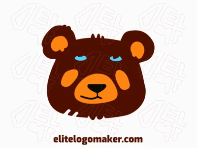 Um logo artesanal apresentando a cabeça de um urso marrom, transmitindo força e confiabilidade.