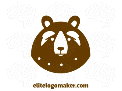 Um logo de empresa com um urso marrom de estilo minimalista, perfeito para criar uma identidade de marca forte e moderna.