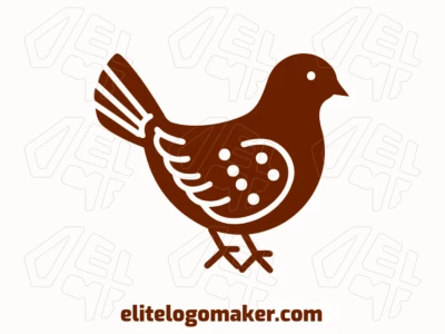 Design de logo gracioso e minimalista apresentando um pássaro marrom, com linhas limpas e uma forma simples e elegante.