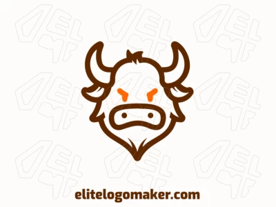 Um logotipo criativo e minimalista com uma cabeça de touro em linhas limpas e um design elegante, destacando simplicidade e modernidade.