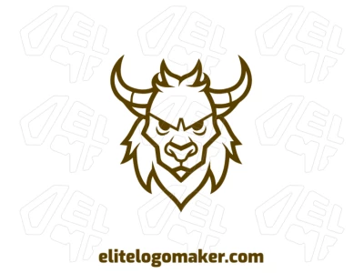 Um logotipo simples com a cabeça de um touro marrom e um olhar bravo, projetado com linhas limpas para um impacto visual forte e marcante.