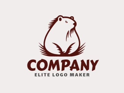 Um logo abstrato cativante com uma charmosa capivara em tons de marrom, misturando arte e natureza em um design único e expressivo.