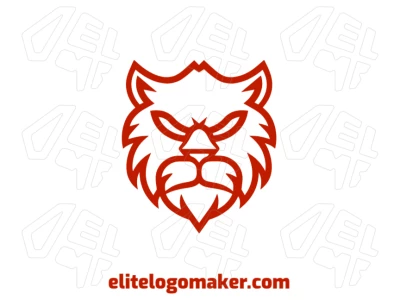 Um design abstrato de animal apresentando uma cabeça de gato, criando um logo único e artístico com linhas limpas e forte apelo visual.