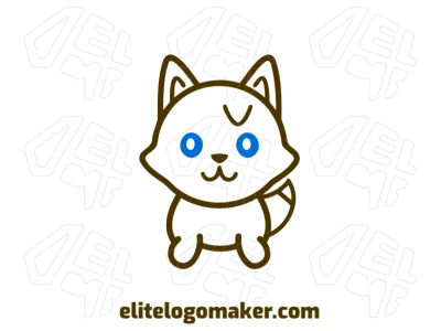 Um logotipo refinado em estilo monoline com um gato de aparência estranha, projetado com linhas contínuas e limpas para um visual único e moderno.