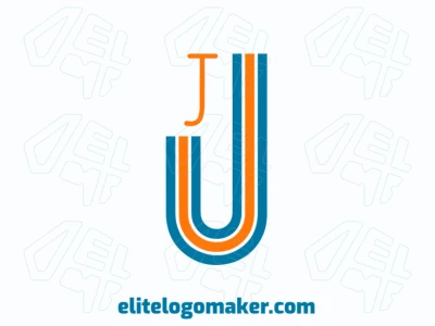 Design de logo criativo apresentando as letras combinadas 'J' em estilo de letra inicial, perfeito para uma empresa que busca uma identidade de marca única e moderna.