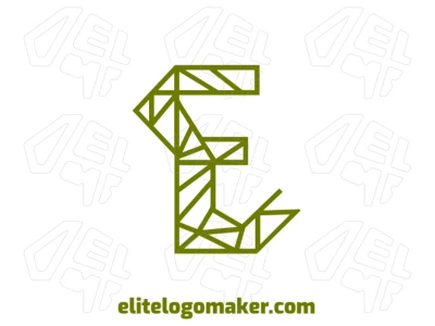 Uma ideia criativa da letra "E" em estilo mosaico, oferecendo um design de logotipo único e totalmente personalizável.