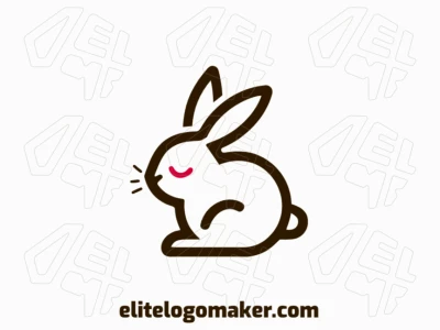 Design de logo em monoline apresentando um coelho delicado com linhas limpas e elegantes, perfeito para uma marca minimalista.