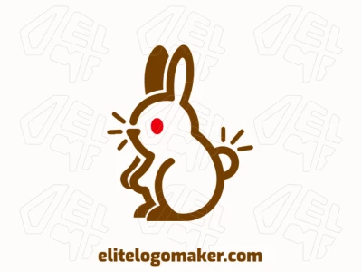 Um design de logotipo minimalista e personalizável com um coelho delicado, perfeitamente adequado para criar uma identidade visual refinada e única.