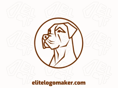 Um emblema circular com um cão vigilante, guardando com lealdade e atenção. Irradia em tons profundos de marrom escuro.