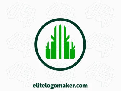Logotipo com design criativo formando uma porta com estilo minimalista e cores customizáveis.