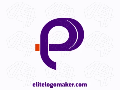 Um design de logotipo pictórico moderno com a letra 'P' dinâmica, criado como um vetor limpo para uma identidade visual versátil e escalável.