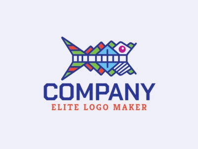 Crie um logotipo memorável para sua empresa com a forma de um peixe com estilo abstrato e design criativo.