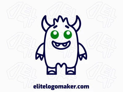 Um modelo de logotipo com um monstro divertido e abstrato, atraente e inspirador.