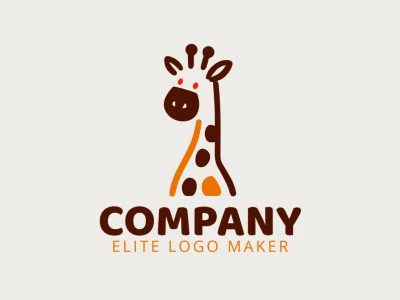 Um logo lúdico apresentando uma ilustração encantadora de uma girafa, combinando sofisticação com um apelo infantil.