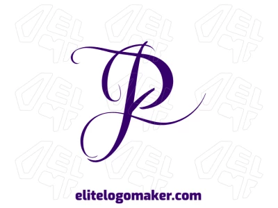 Logotipo vetor com a letra 'P' desenhada à mão no estilo de letra inicial, combinando criatividade e precisão para uma identidade de marca única e memorável.