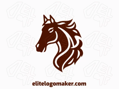 Um logotipo abstrato de cavalo, criativamente projetado para ser atraente e bonito.