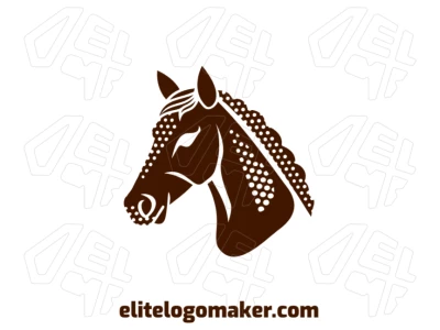 Um logo excelente com a cabeça de um cavalo com vários detalhes, projetado em estilo ilustrativo para um visual dinâmico e artístico.