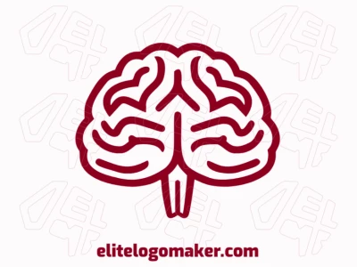Crie um logotipo ideal para o seu negócio com a forma de um cérebro humano com estilo monoline e cores customizáveis.
