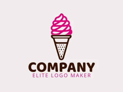 Crie seu logotipo online com a forma de um sorvete com cores customizáveis e estilo simples.