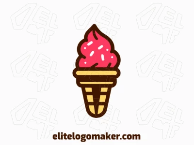 Logotipo ideal para diferentes negócios com a forma de um sorvete , com design criativo e estilo abstrato.