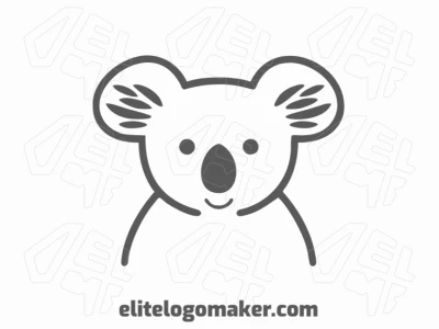 Logotipo ideal para diferentes negócios com a forma de um coala , com design criativo e estilo minimalista.