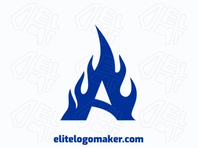 Uma representação minimalista da letra "A" envolta em chamas, exalando poder e intensidade.