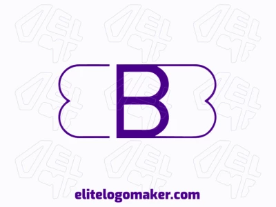 Um logotipo imaginativo e marcante com a letra 'B' em um estilo criativo com acentos roxos ousados.