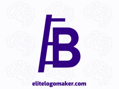 Um logotipo de duplo sentido apresentando a letra 'B' inteligentemente integrada com uma escada, simbolizando crescimento e progresso, renderizado em um sofisticado azul escuro.