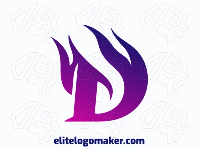 Um logotipo moderno e abstrato com uma letra 'D' em chamas, oferecendo um impacto visual único e adequado.