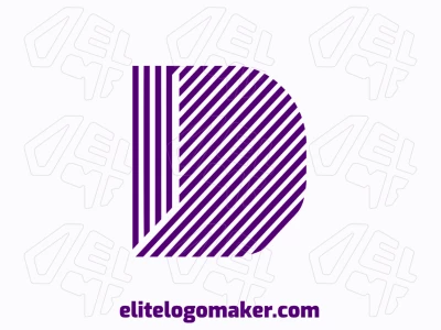 Um logotipo listrado com a letra 'D', projetado em um estilo vetorial limpo para criar um logotipo criativo com um toque moderno e dinâmico.