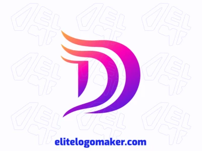 Um logotipo profissional com a letra 'D' em gradiente rosa e roxo, projetado com transições suaves para uma identidade visual moderna e dinâmica.