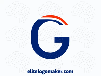 Um design de criador rápido de logotipos com a letra 'G' em azul e laranja no estilo de letra inicial.