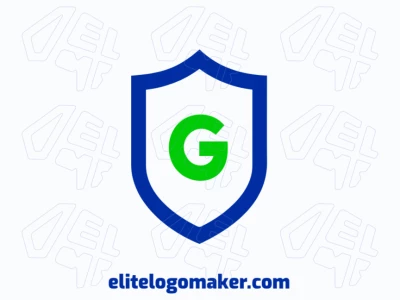 Um logo design cool com a letra 'G' dentro de um escudo azul, criado em estilo emblema para uma identidade de marca ousada e estilosa.