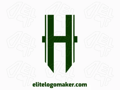 Um logotipo minimalista personalizável com a letra 'H' com espinhos, criando um design profissional e afiado com linhas limpas.