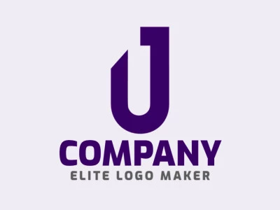 Um design de logotipo minimalista com a letra 'J' em roxo, notável pelo seu apelo inspirador e criativo.