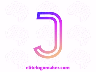 Um logotipo excelente da letra 'J' com um estilo de gradiente elegante, projetado para exibir sofisticação e apelo moderno.