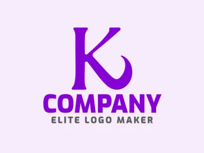 Um design de logotipo minimalista e elegante apresentando a forma elegante da letra 'K', perfeito para uma marca sofisticada.