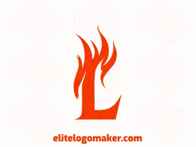 Um logotipo abstrato com a letra 'L' em chamas de fogo, projetado com formas dinâmicas para criar um logotipo criativo e refinado.