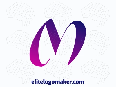 Um template de logotipo original e dinâmico apresentando a letra 'm' em um estilo degradê, perfeito para diversas necessidades de marca.