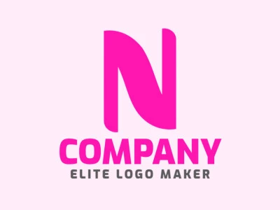 Logotipo com a forma de uma letra n com a cor rosa, esse logotipo é ideal para diferentes áreas de negócio.