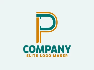 Este design de logo minimalista apresenta a letra 'P', oferecendo um visual elegante e moderno ideal para qualquer empresa em busca de um design simples e eficaz.