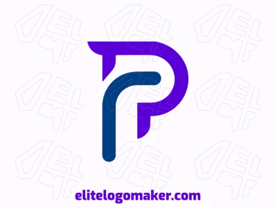 Um logotipo minimalista refinado com a letra 'P', desenhado com linhas limpas para atender a vários propósitos, mantendo uma aparência elegante e moderna.