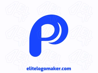 Um logotipo minimalista com a letra 'P' em azul, apresentando um estilo de letra inicial perfeito e apropriado para marcas profissionais.