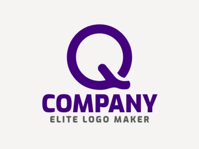 Um logotipo minimalista apresentando a letra 'Q' em roxo, criando um design ideal, apropriado e notável.