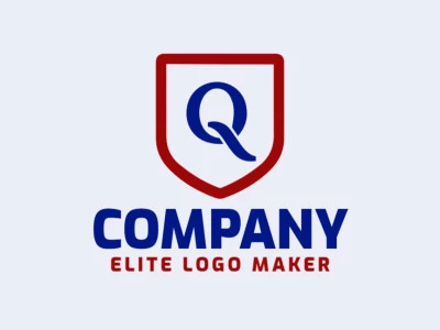 Um logotipo minimalista que funde a letra 'Q' com um escudo, epitomizando simplicidade e proteção em um design elegante.