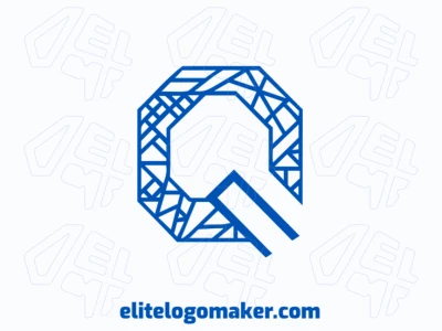 Um logo atraente de letra inicial com a letra 'Q' em estilo mosaico, projetado com padrões vibrantes e formas ousadas para uma identidade única e marcante.
