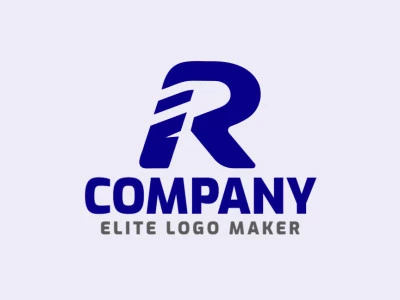 Um design de logo elegante com a letra inicial, incorporando a letra 'R' com finesse e estilo.