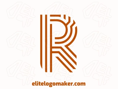 Um design de logo inicial 'R' dinâmico com listras, transmitindo energia e modernidade, ideal para marcas inovadoras.