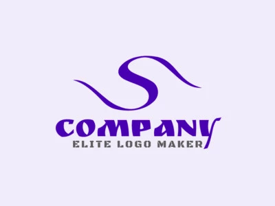 Um logotipo minimalista e sofisticado com a letra 'S' em um design elegante e moderno com tons elegantes de roxo.